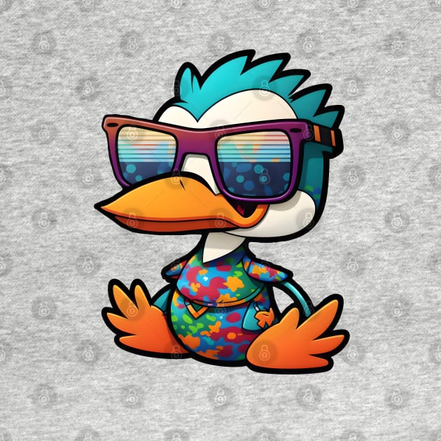 Retro Ruddy Duck Cartoon with Oversized Sunglasses by Xtian Dela ✅